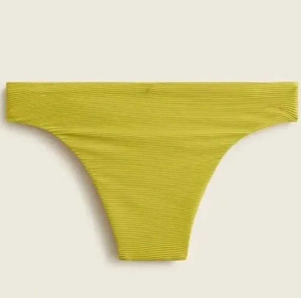 J. Crew Green Ribbed High Rise Cheeky Bikini Bottom Size XS